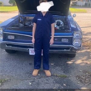 Kids Navy Blue Coveralls mechanic costume